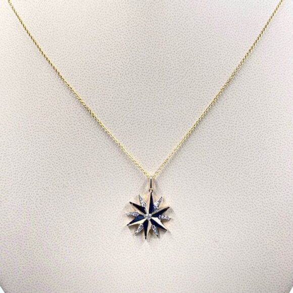Diamond and Black Onyx Star necklace in 14k